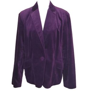 Talbots Velvet Purple Jacket 18